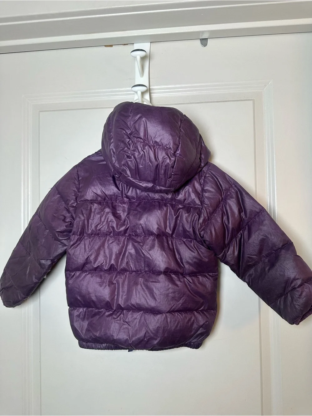 PATAGONIA Hi- Loft Down Filled Purple Hoodie Puffer Jacket, Size 3T